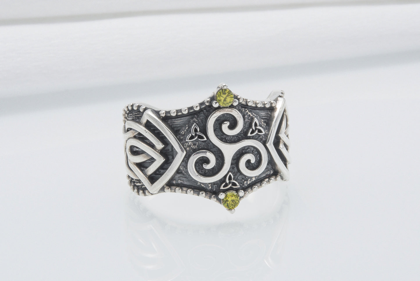 vkngjewelry Ring Handcrafted Triskelion Symbol Norse Ornament Sterling Silver Ring
