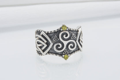 vkngjewelry Ring Handcrafted Triskelion Symbol Norse Ornament Sterling Silver Ring