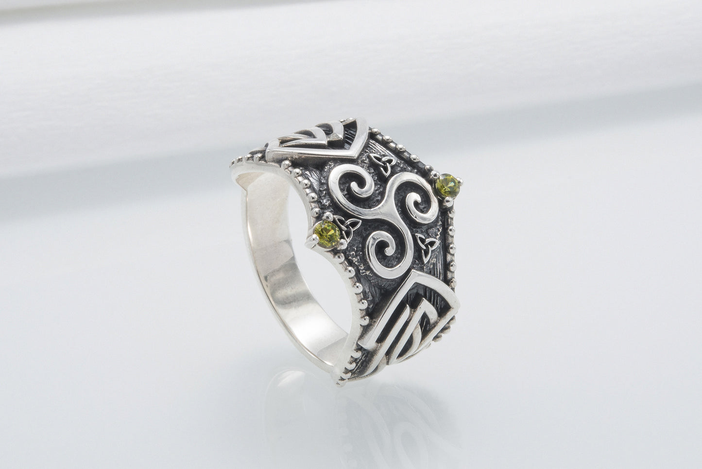 vkngjewelry Ring Handcrafted Triskelion Symbol Norse Ornament Sterling Silver Ring