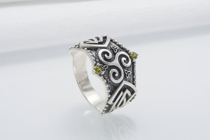 vkngjewelry Ring Handcrafted Triskelion Symbol Norse Ornament Sterling Silver Ring