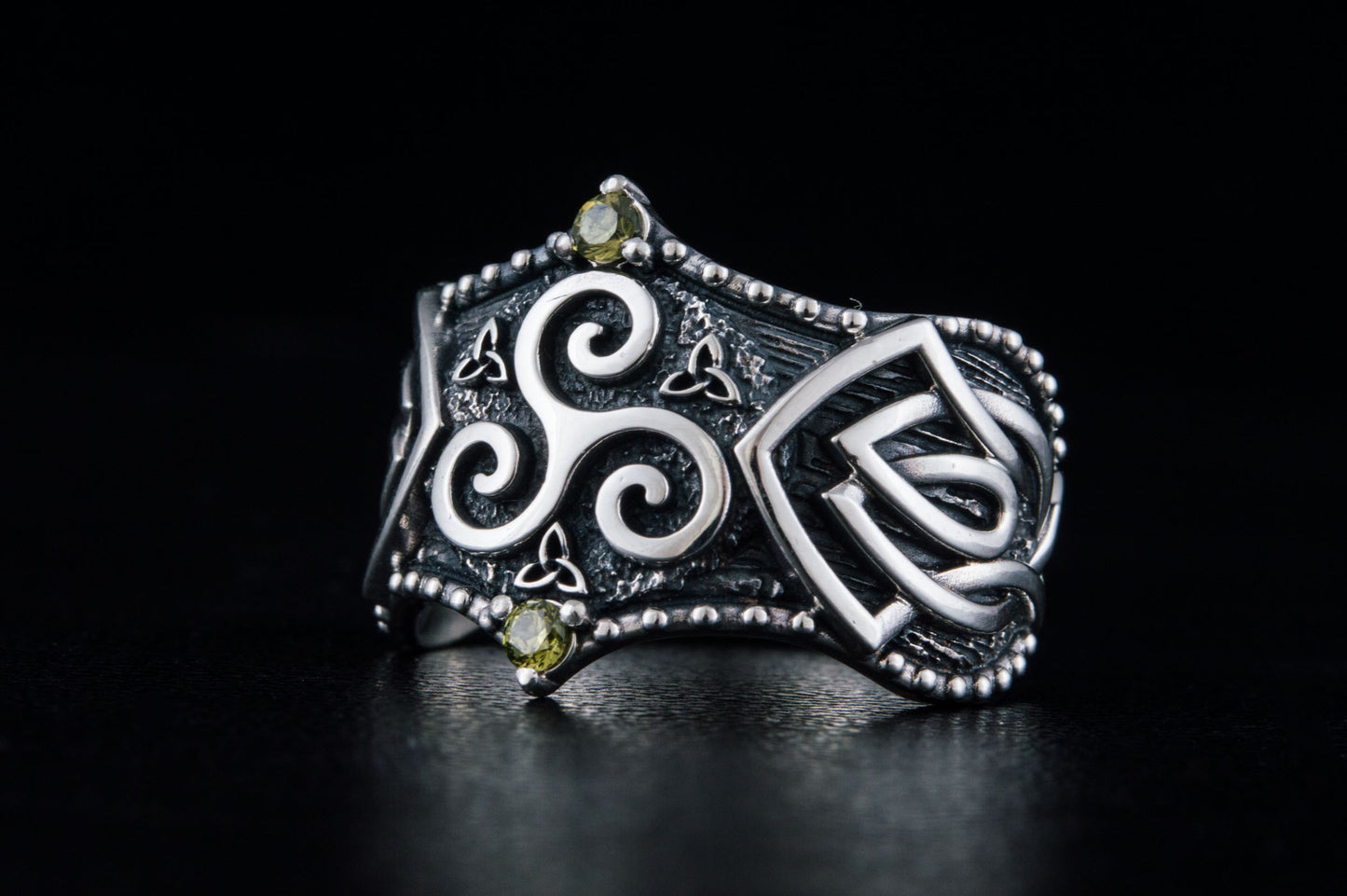 vkngjewelry Ring Handcrafted Triskelion Symbol Norse Ornament Sterling Silver Ring