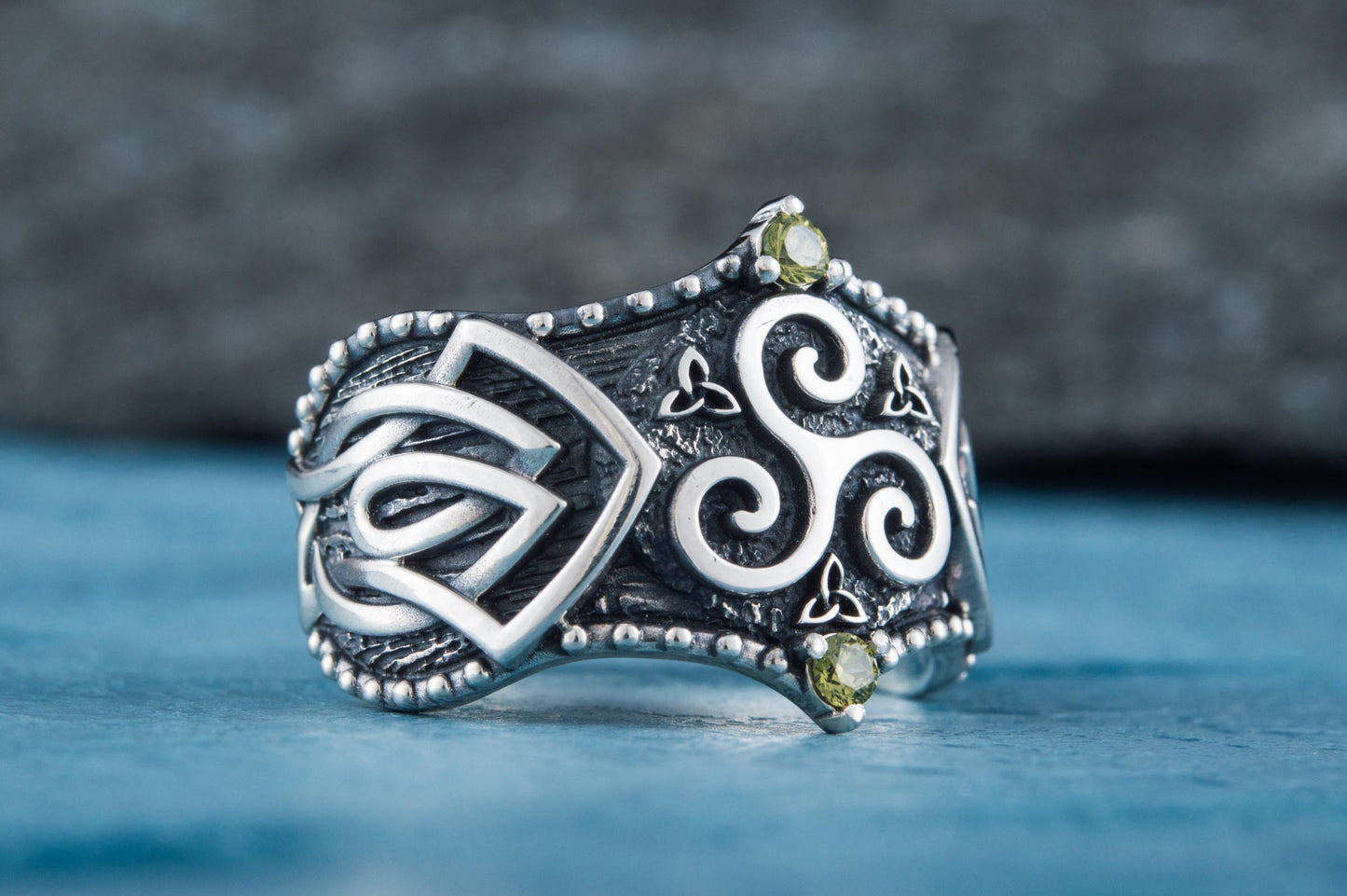 vkngjewelry Ring Handcrafted Triskelion Symbol Norse Ornament Sterling Silver Ring