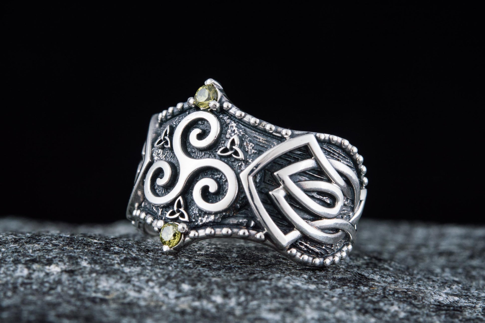 vkngjewelry Ring Handcrafted Triskelion Symbol Norse Ornament Sterling Silver Ring