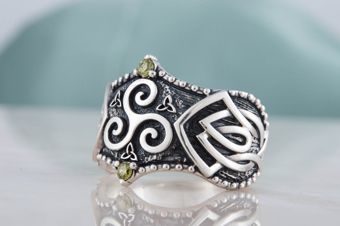 vkngjewelry Ring Handcrafted Triskelion Symbol Norse Ornament Sterling Silver Ring