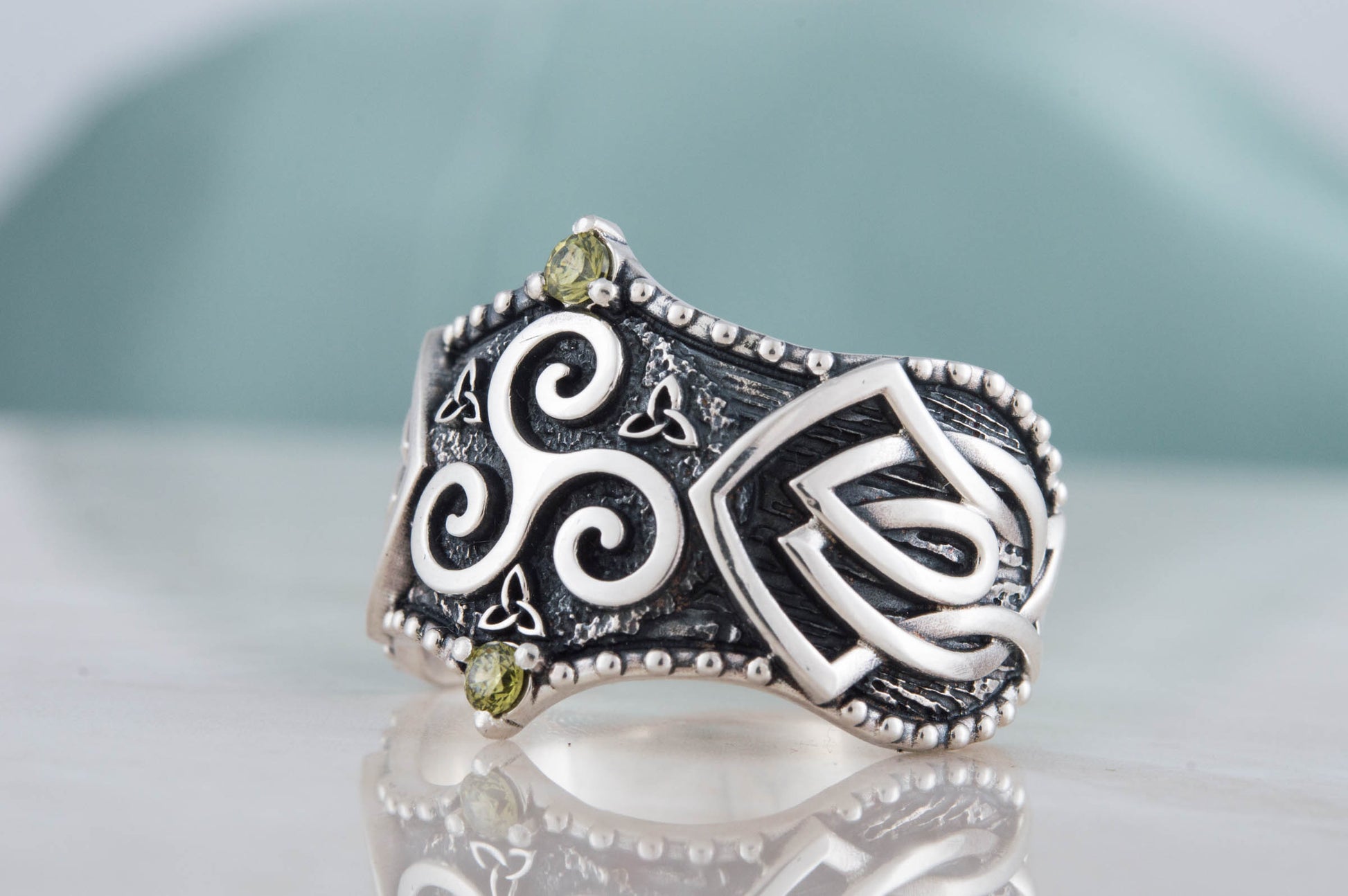 vkngjewelry Ring Handcrafted Triskelion Symbol Norse Ornament Sterling Silver Ring