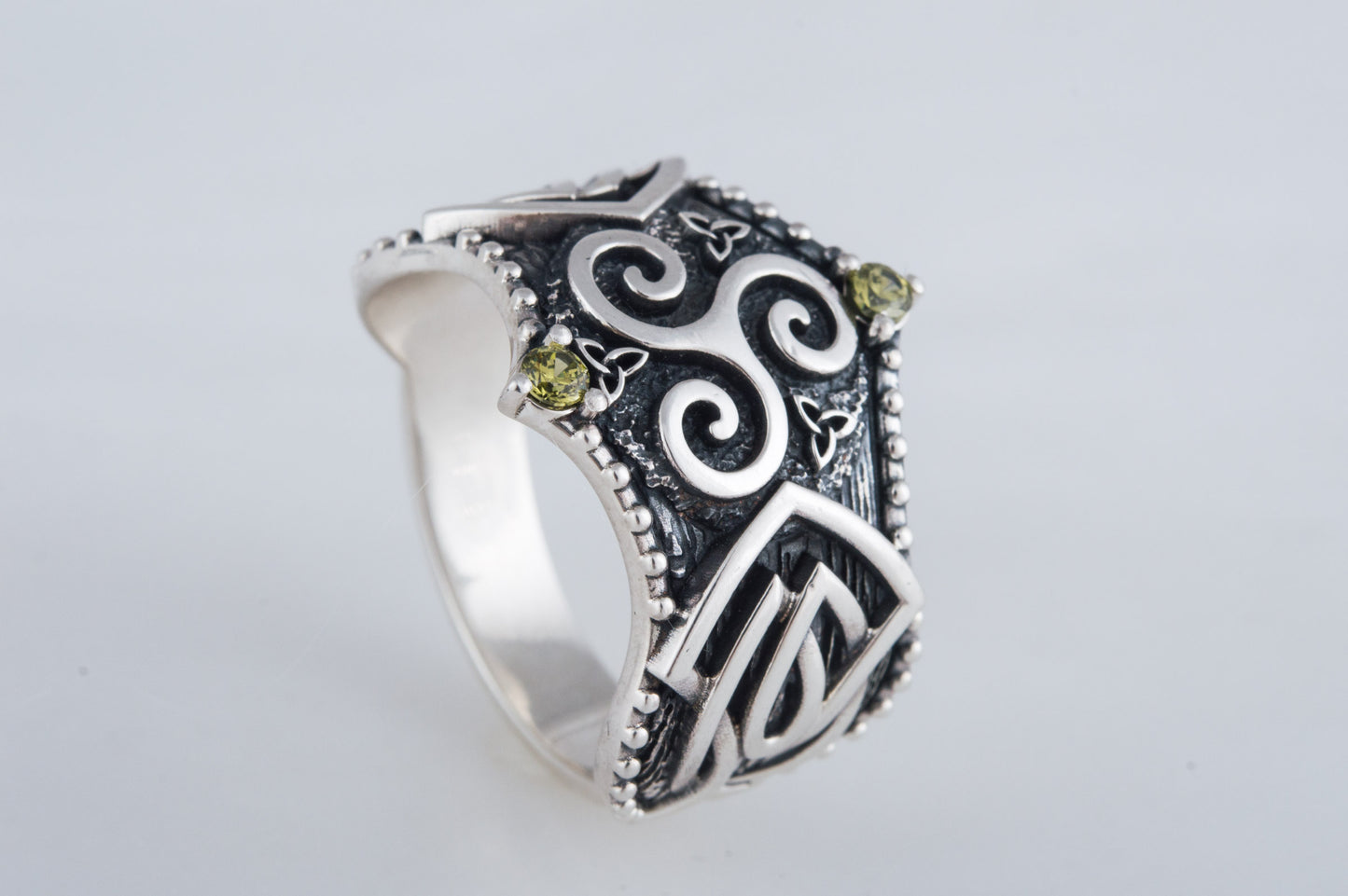 vkngjewelry Ring Handcrafted Triskelion Symbol Norse Ornament Sterling Silver Ring