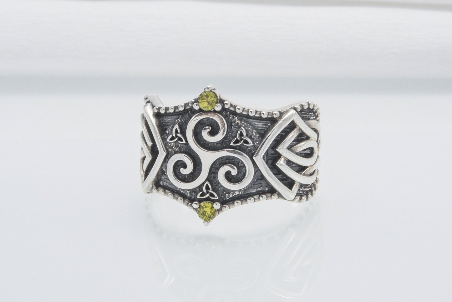 vkngjewelry Ring Handcrafted Triskelion Symbol Norse Ornament Sterling Silver Ring