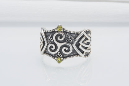 vkngjewelry Ring Handcrafted Triskelion Symbol Norse Ornament Sterling Silver Ring