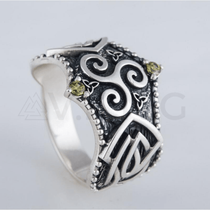vkngjewelry Bagues Triskelion Symbol Norse Ornament Sterling Silver Ring