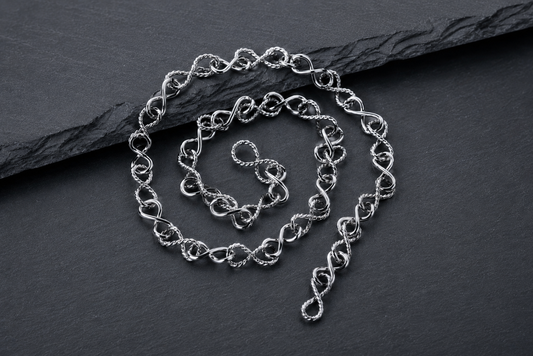 vkngjewelry Chain Sterling Silver Twisted Infinity Link Chain in Rope Style