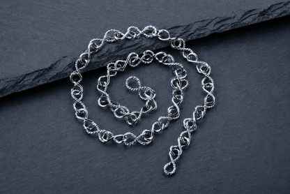vkngjewelry Chain Sterling Silver Twisted Infinity Link Chain in Rope Style