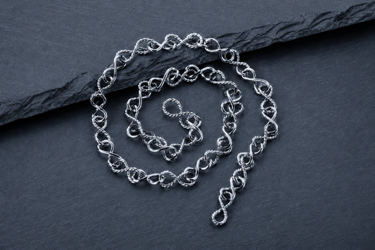 vkngjewelry Chain Sterling Silver Twisted Infinity Link Chain in Rope Style