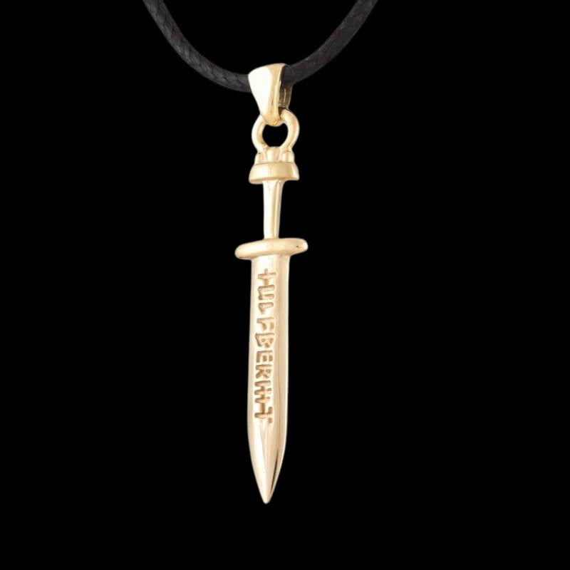 vkngjewelry Pendant Handcrafted Ulfberht Sword 14k Gold Pendant