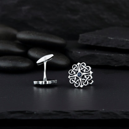 vkngjewelry Cufflinks Handcrafted Unique Cubic Zirconia Sterling Silver Cufflinks