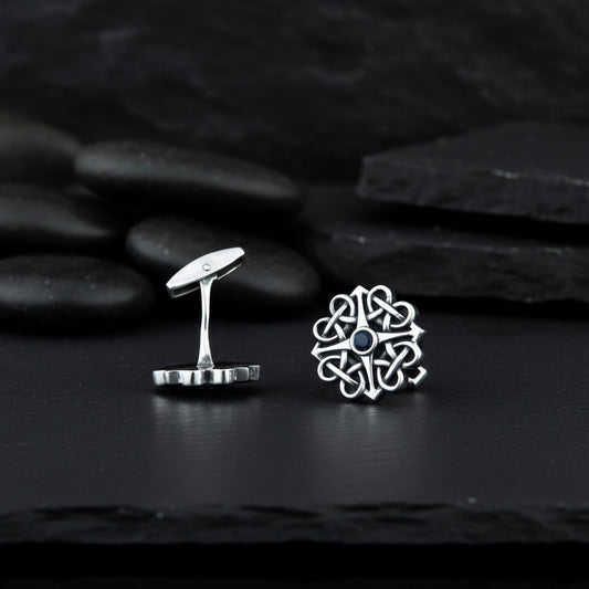 vkngjewelry Cufflinks Handcrafted Unique Cubic Zirconia Sterling Silver Cufflinks