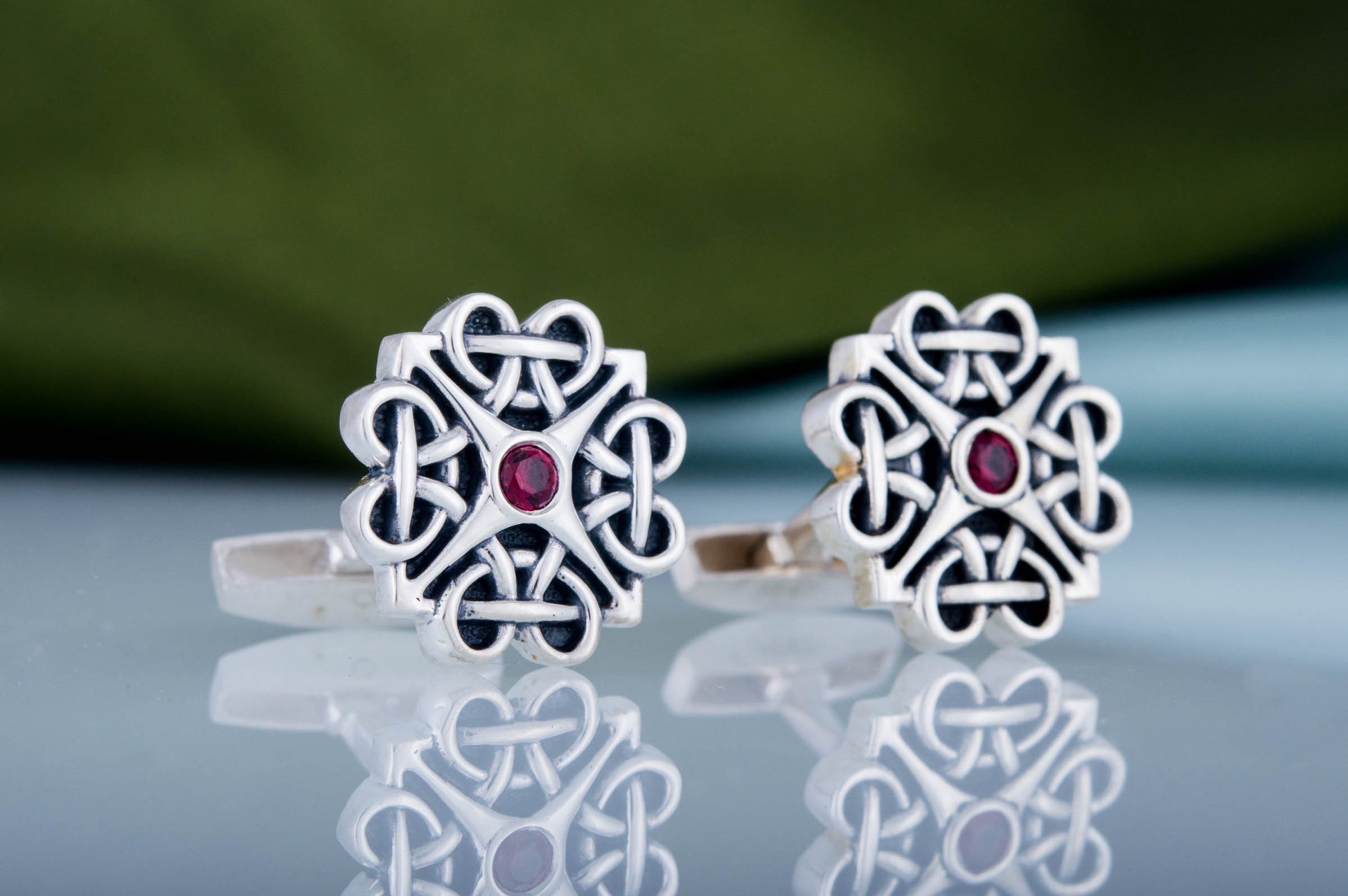 vkngjewelry Cufflinks Handcrafted Unique Cubic Zirconia Sterling Silver Cufflinks