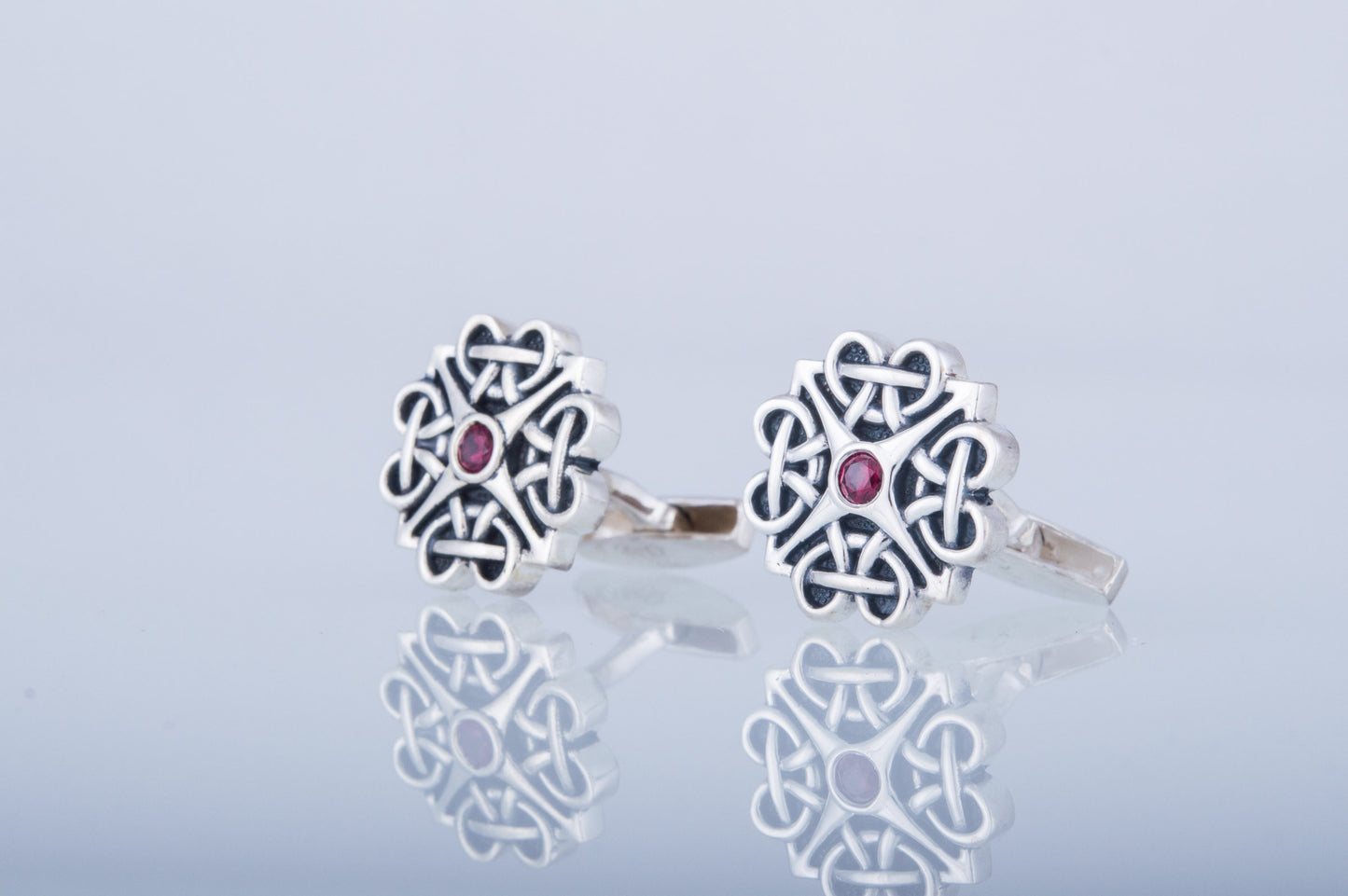 vkngjewelry Cufflinks Handcrafted Unique Cubic Zirconia Sterling Silver Cufflinks