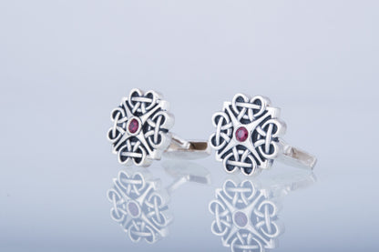 vkngjewelry Cufflinks Handcrafted Unique Cubic Zirconia Sterling Silver Cufflinks
