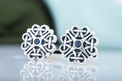 vkngjewelry Cufflinks Handcrafted Unique Cubic Zirconia Sterling Silver Cufflinks