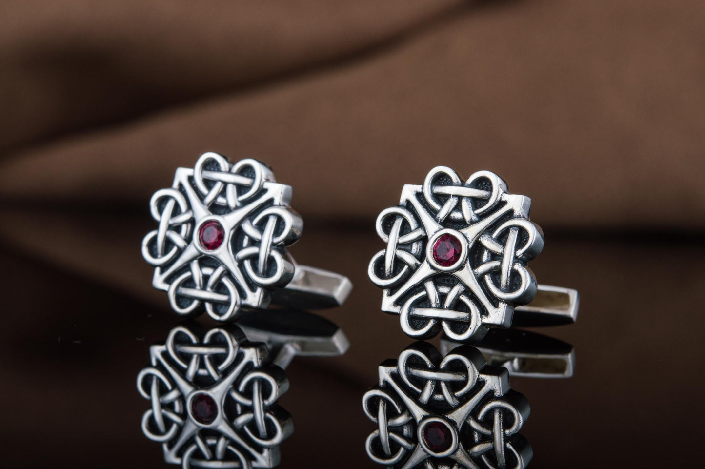 vkngjewelry Cufflinks Handcrafted Unique Cubic Zirconia Sterling Silver Cufflinks