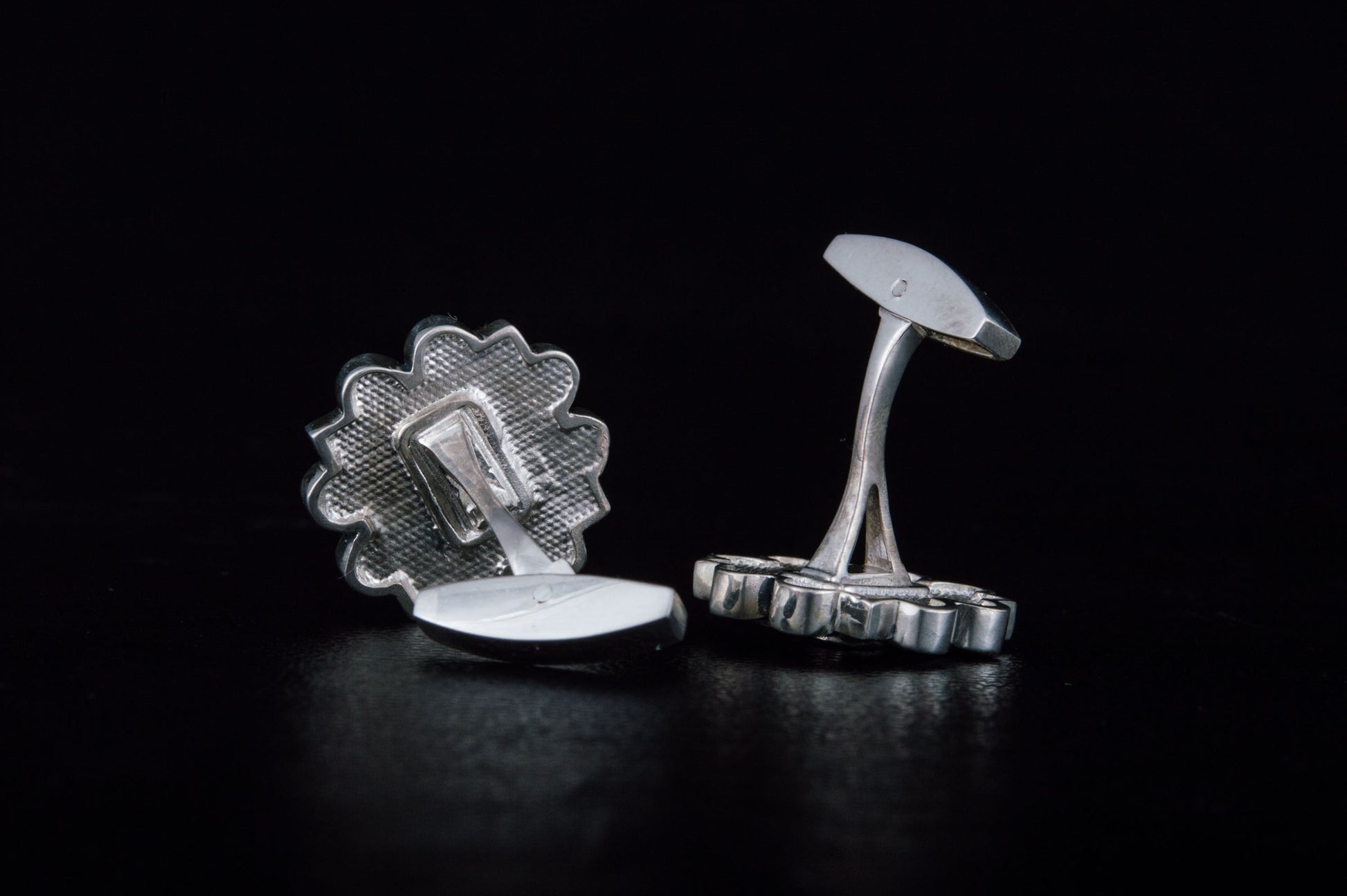 vkngjewelry Cufflinks Handcrafted Unique Cubic Zirconia Sterling Silver Cufflinks