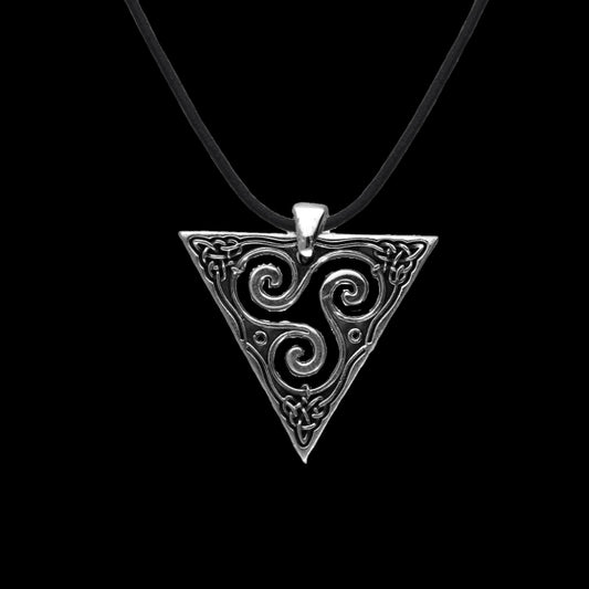 vkngjewelry Pendant Handcrafted Unique Triskel Triangle Sterling Silver Pendant