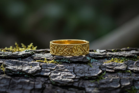 vkngjewelry Ring Handcrafted Urnes Ornament Gold Ring