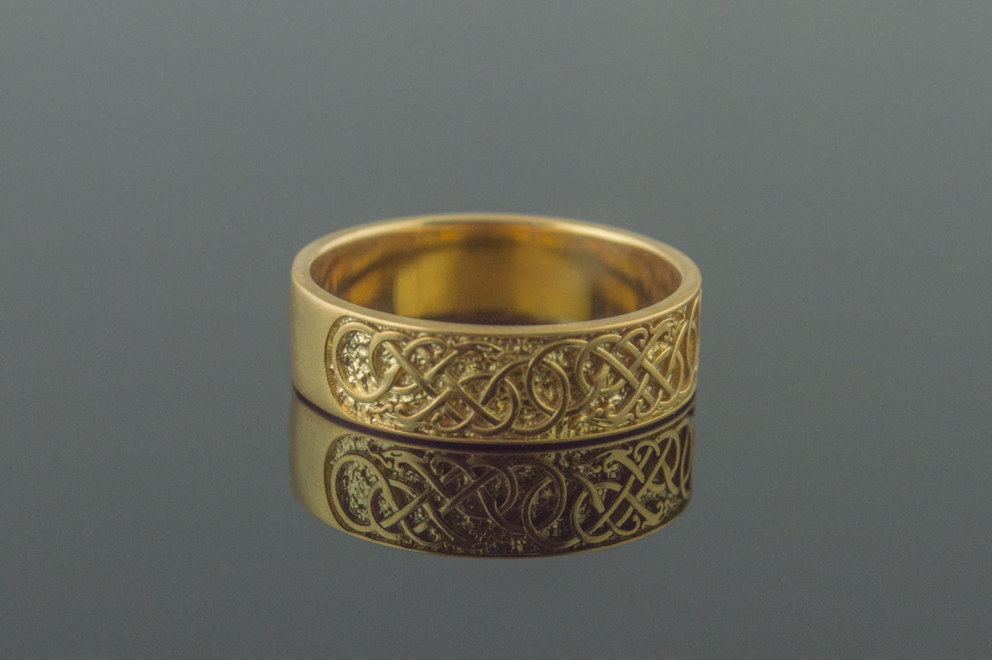 vkngjewelry Ring Handcrafted Urnes Ornament Gold Ring