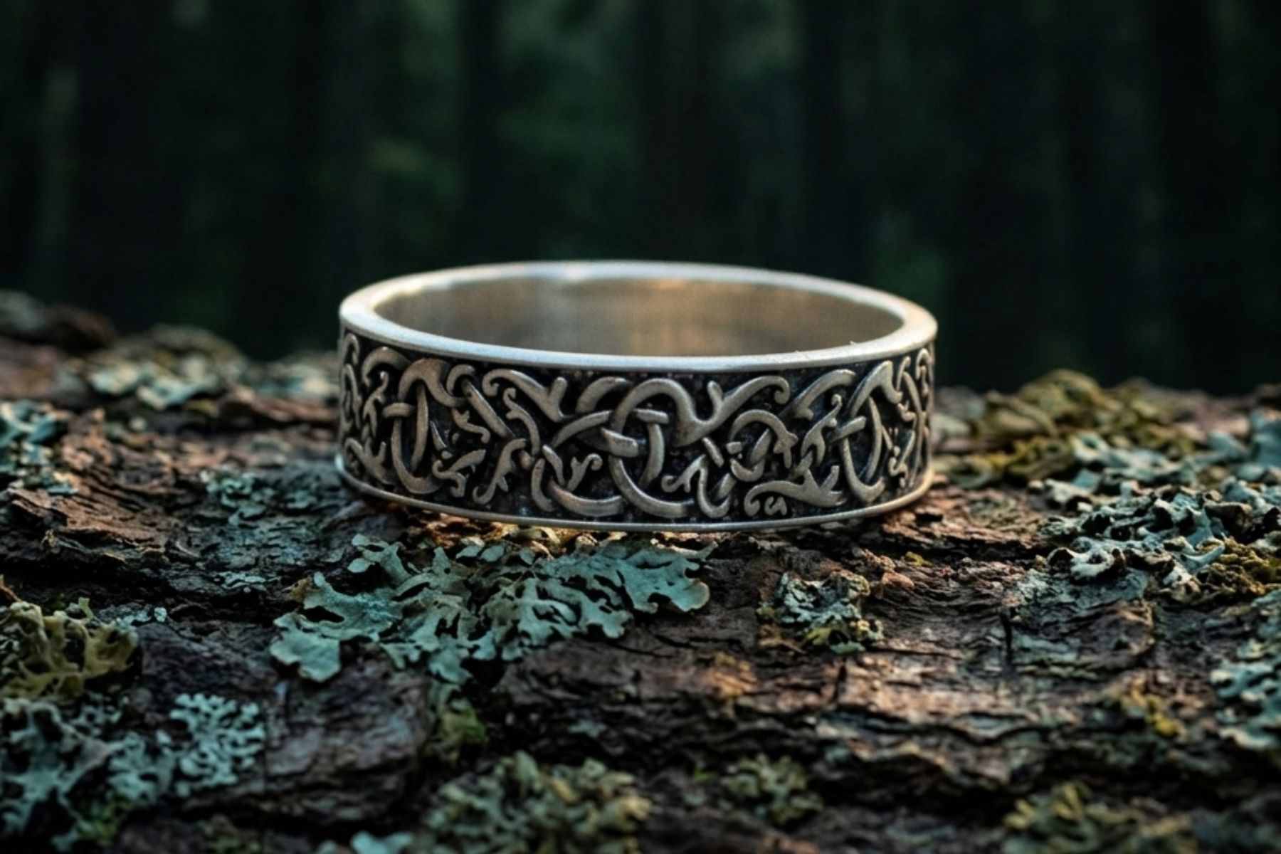 vkngjewelry Ring Handcrafted Urnes Ornament Sterling Silver Ring