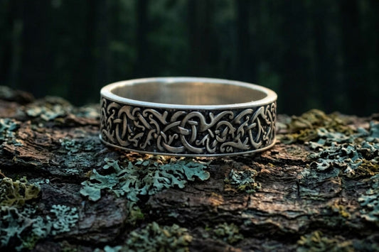 vkngjewelry Ring Handcrafted Urnes Ornament Sterling Silver Ring