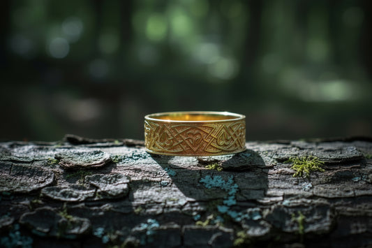 vkngjewelry Ring Handcrafted Valknut Norse Ornament Gold Ring