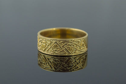 vkngjewelry Ring Handcrafted Valknut Norse Ornament Gold Ring