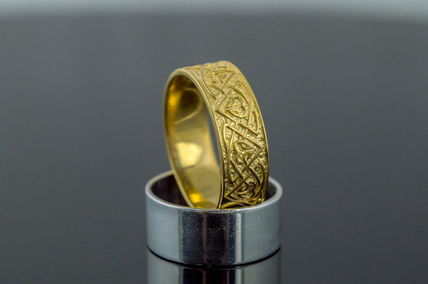vkngjewelry Ring Handcrafted Valknut Norse Ornament Gold Ring