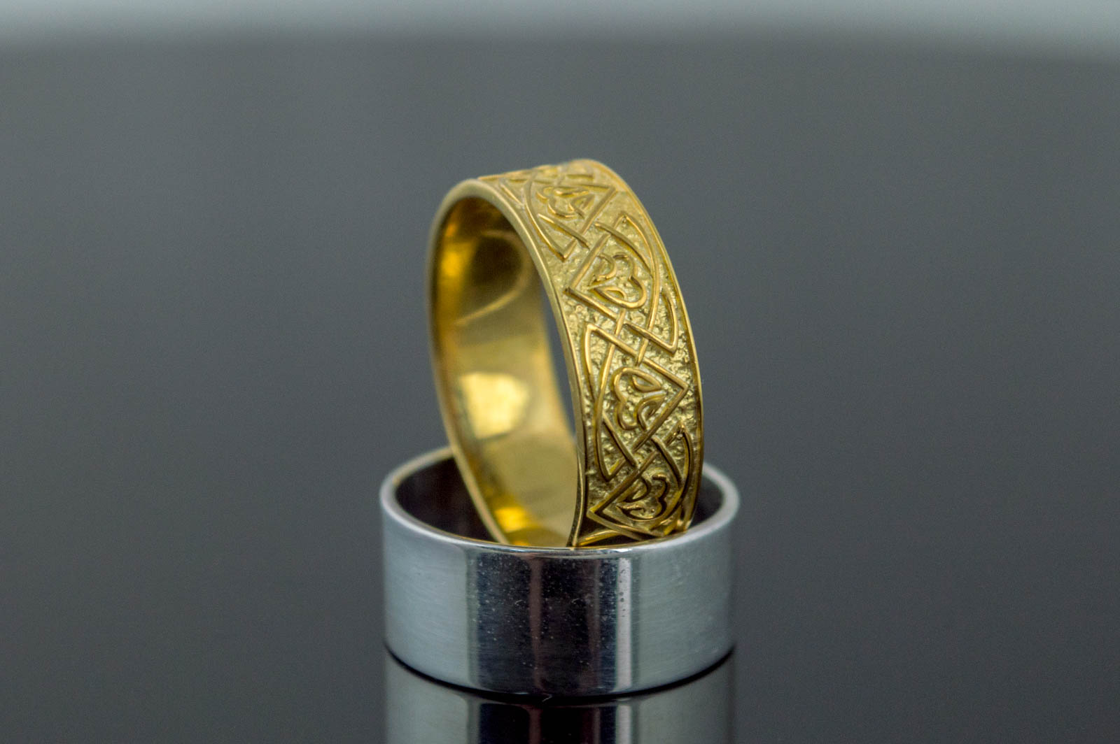 vkngjewelry Ring Handcrafted Valknut Norse Ornament Gold Ring