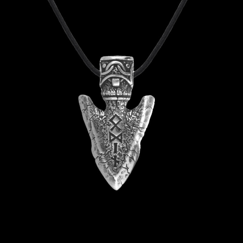 vkngjewelry Necklace Handcrafted Valknut Odin's Spear Gungnir Sterling Silver