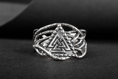 vkngjewelry Ring Handcrafted Valknut Sterling Silver Ring