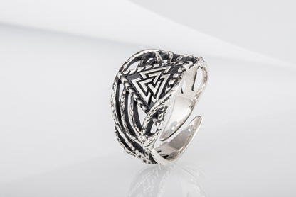vkngjewelry Ring Handcrafted Valknut Sterling Silver Ring