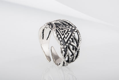 vkngjewelry Ring Handcrafted Valknut Sterling Silver Ring