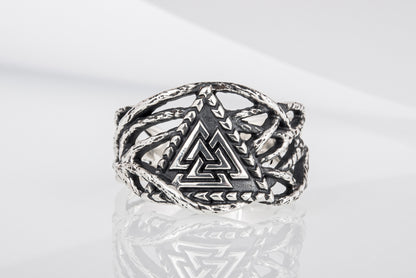 vkngjewelry Ring Handcrafted Valknut Sterling Silver Ring