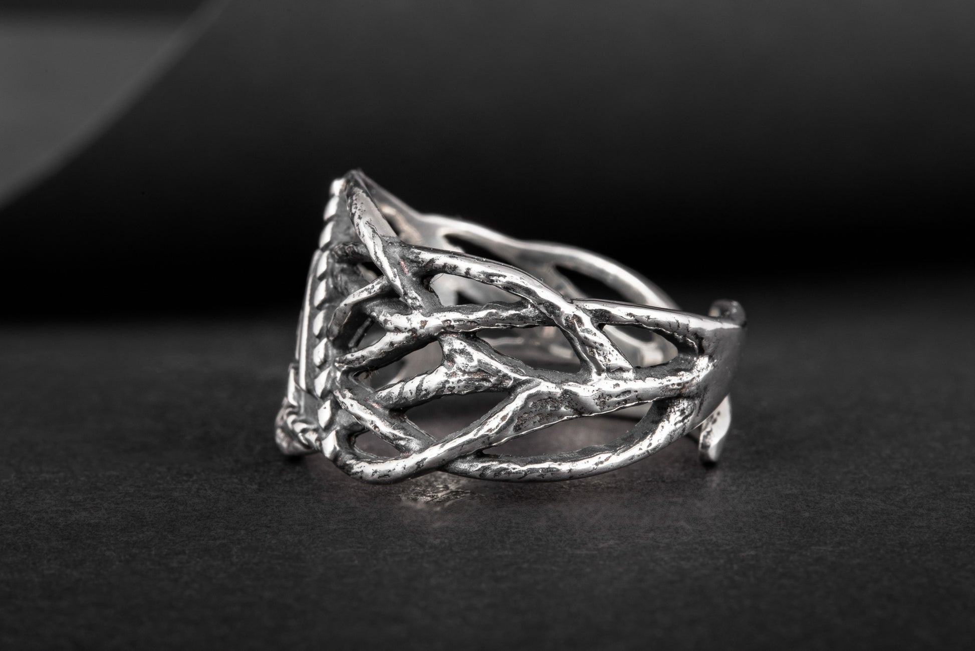 vkngjewelry Ring Handcrafted Valknut Sterling Silver Ring