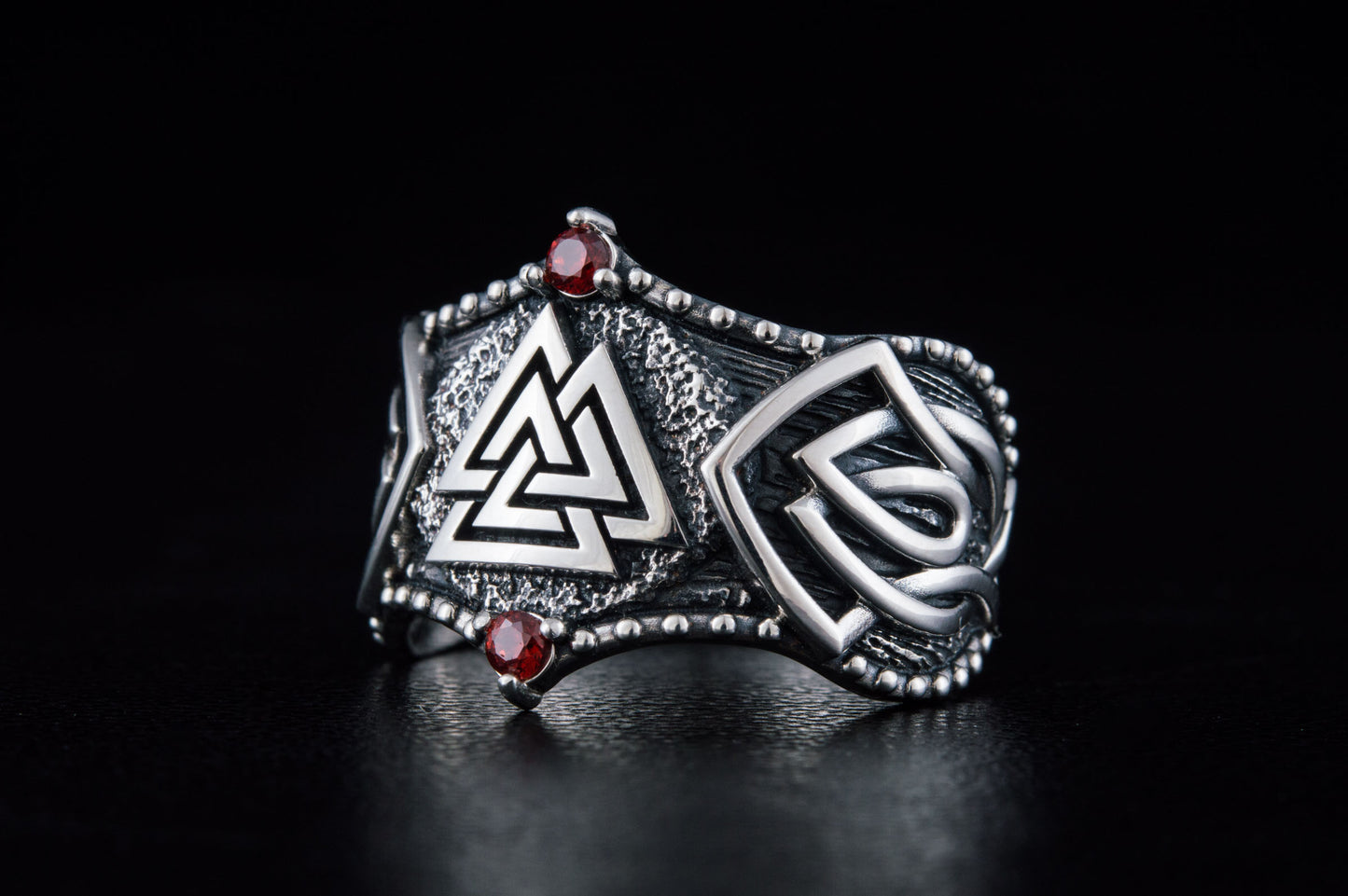 vkngjewelry Ring Handcrafted Valknut Symbol Norse Ornament Sterling Silver Ring