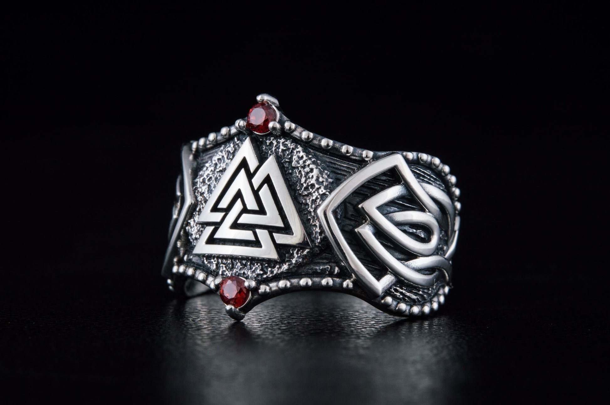 vkngjewelry Ring Handcrafted Valknut Symbol Norse Ornament Sterling Silver Ring