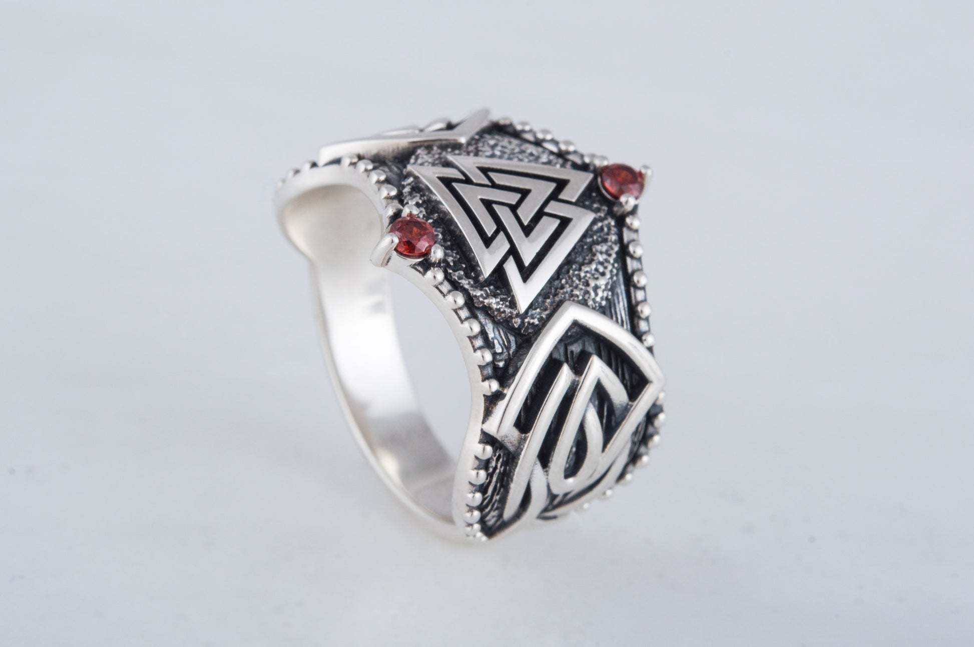 vkngjewelry Ring Handcrafted Valknut Symbol Norse Ornament Sterling Silver Ring