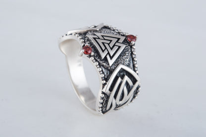 vkngjewelry Ring Handcrafted Valknut Symbol Norse Ornament Sterling Silver Ring