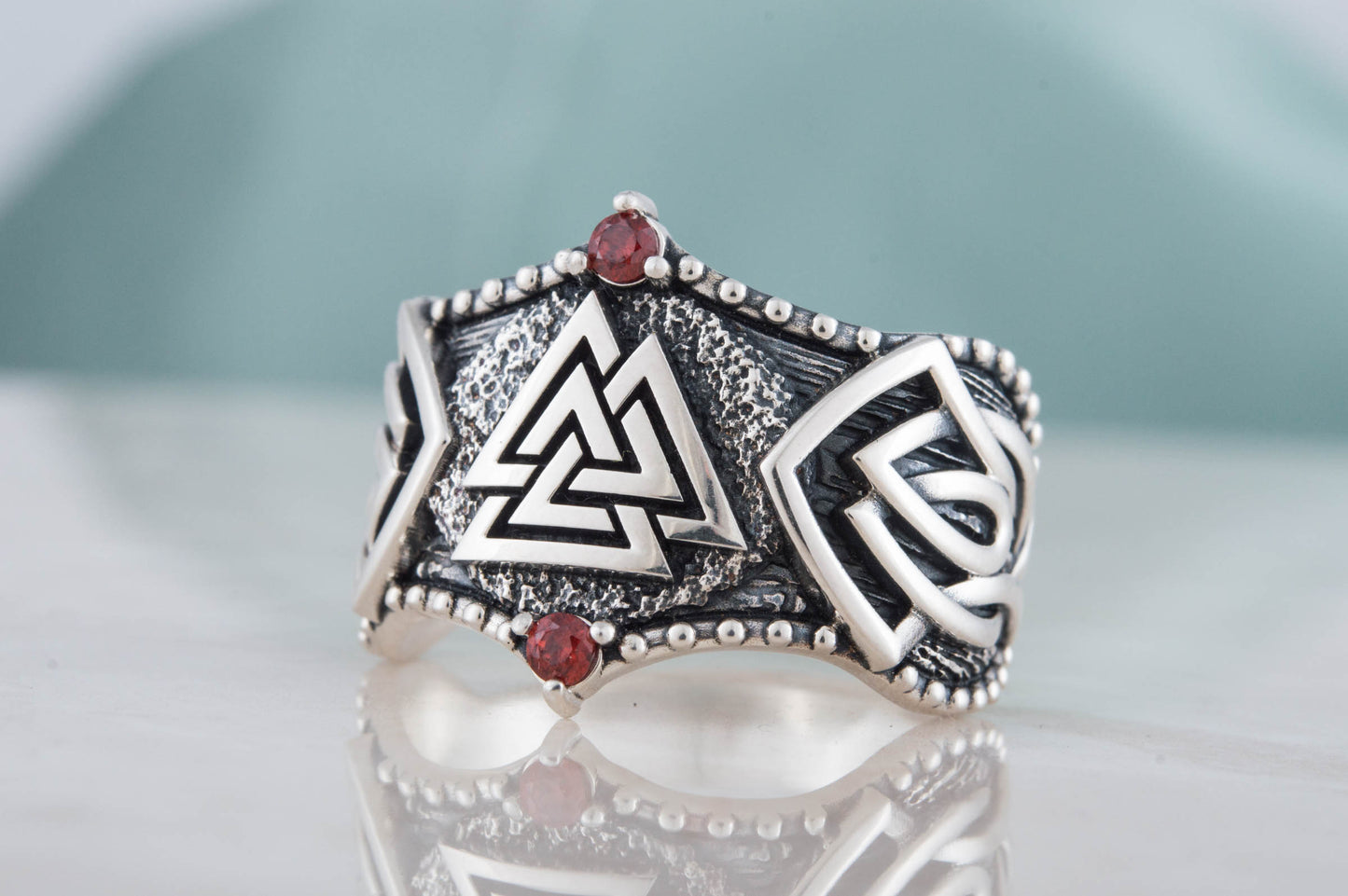 vkngjewelry Ring Handcrafted Valknut Symbol Norse Ornament Sterling Silver Ring