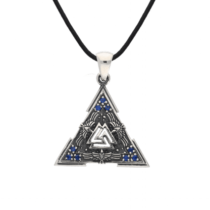 vkngjewelry Pendant Valknut Symbol Raven Ornament Silver Sterling Pendant