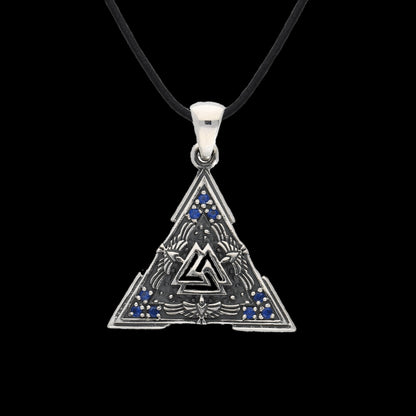 vkngjewelry Pendant Handcrafted Valknut Symbol Raven Ornament Silver Sterling Pendant