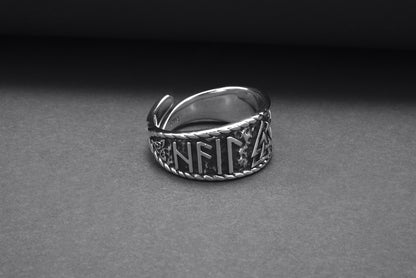 vkngjewelry Ring Handcrafted Valknut Symbol With HAIL ODIN Runes Sterling Silver Ring