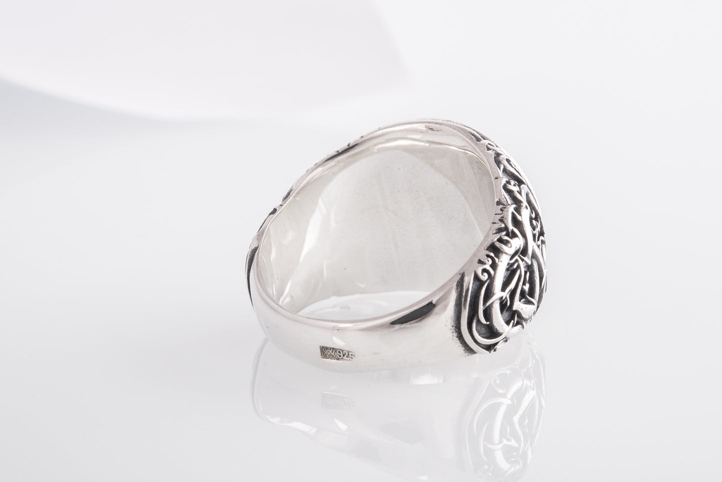 vkngjewelry Ring Handcrafted Valknut Urnes Style Sterling Silver Ring