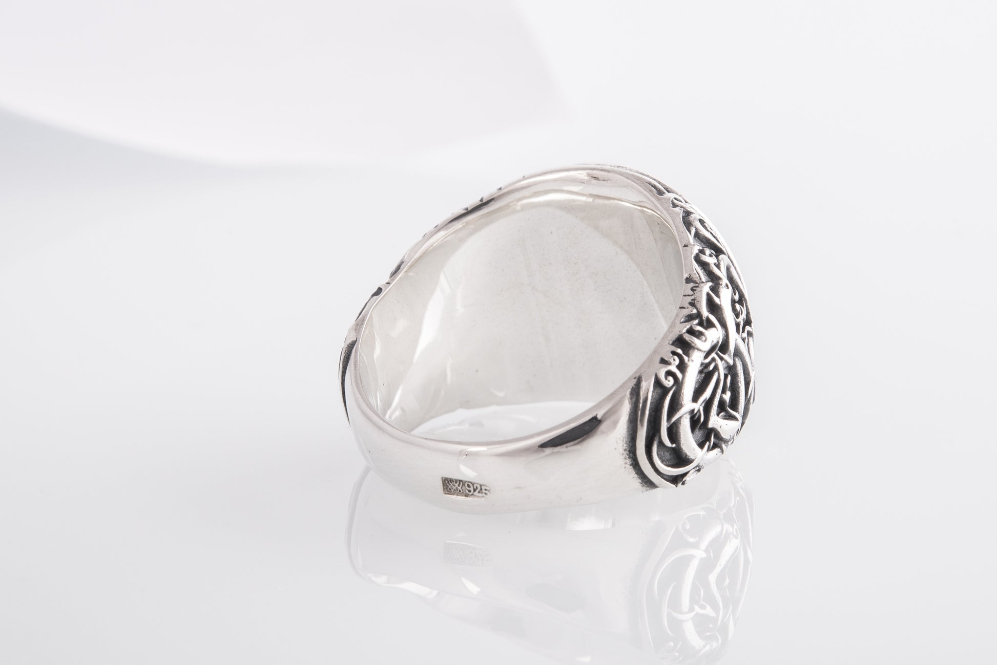 vkngjewelry Ring Handcrafted Valknut Urnes Style Sterling Silver Ring